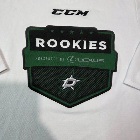CCM Dallas Stars Rookies Presented By Lexus White Hockey Jersey Shirt Kids Small - Picture 3 of 6